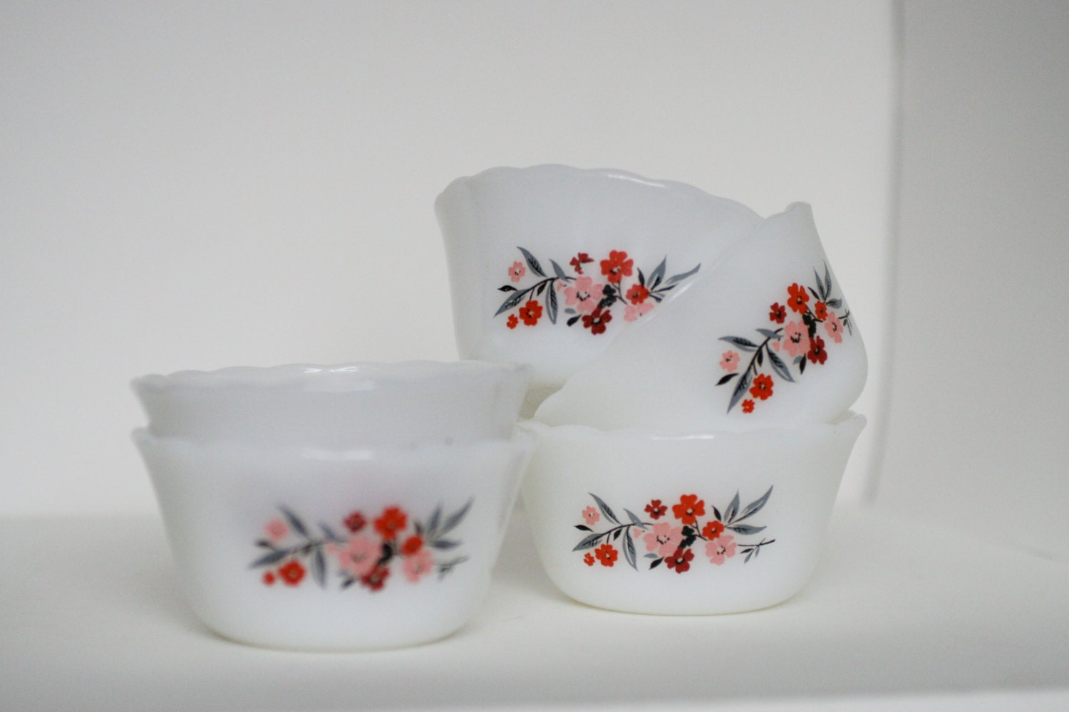 Fire King Primrose Custard Cups - Set of 5