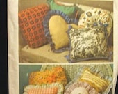 Decorative Throw Pillows Sewing Pattern Round Square Heart Shape Pillow Home Dec Craft Pattern Simplicity 6483 New Uncut