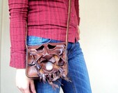 OOAK Light Brown Leather ,Messenger Bag ,with Mustache Beard Mask ,for kids ,for men ,for him ,for women ,unisex ,100% HANDMADE