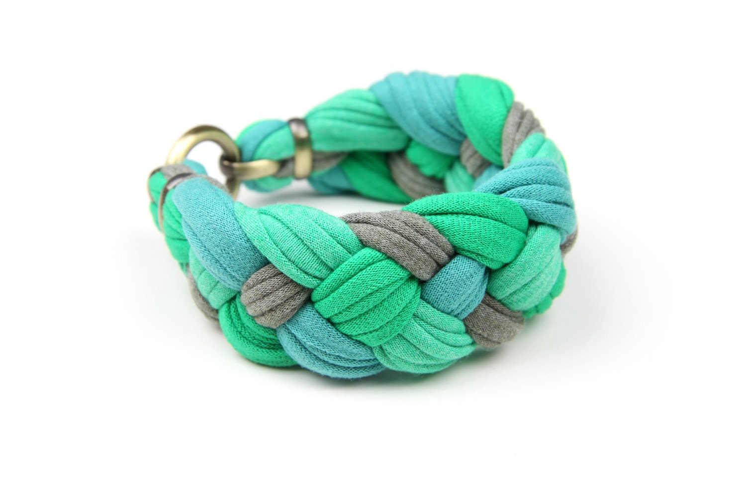 Aqua Mint Grey Emerald Jewelry - Cuff - Braided Bracelet - Bangle Bracelet - Braid Bracelet Summer Jewelry Fashion Christmasinjuly CIJ