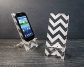 Samsung Galaxy S3 or S4 Android Phone Stand Docking Station Chevron Zig Zag Hollywood Regency
