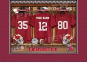 Personalized Alabama Crimson Tide Football Locker Room Framed Print - Custom Alabama University Print - NCAA-LRP