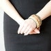 Ethnic Tribal Cuff, Chocolate Brown Cream Bangle, Wood Bracelet, Eco Friendly
