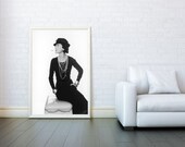 Coco Chanel, Fashion Designer, Prints & Posters, Wall Art Print, Poster 16x23 Inch - Black and White Poster
