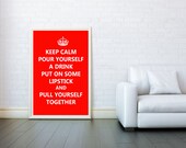 Keep Calm, Elizabeth Taylor Quote, For Her, Prints & Posters, Wall Art Print, Poster 16x23 Inch - Black and White Poster