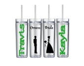 Bride and Groom - TWO 16oz Skinny Tumblers