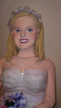 Mini - me or you custom made Pinatas for wedding, parties, special events. Paper sculptures for home decoration