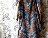 Maxi Dress, Feather Kaftan, Sheer Coverup, Sustainable Fashion, Flowy Dress