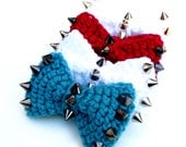 Spiked Crocheted Bow - Size SMALL - Hair Bow, Headband, Bow Tie, Adorableness
