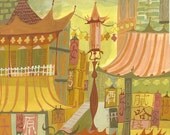 Chinatown, San Francisco.  Original painting by Matte Stephens.