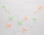St Patty's Day Mix, 48 Plastic Earring Hook/ Ear Wire, Green Clear & Orange, for folks w/ metal allergy, Irish Flag Colors, St Patrick's Day
