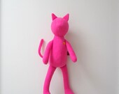 Cat doll Neon pink soft fleece heirloom baby girl kids toddler Eco Friendly bubynoa Best Friend