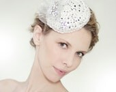 ECO-Bridal-Headpiece-1960's-Cocktail-Hat-Made-of-Recycled-Plastic-Bottles-Bags-Brides-Weddings-Off-White-Head-Piece-Fascinator