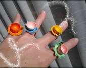 Blue Leaf Tea Cup Ring Fairy Tale Collection