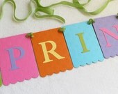 Spring Banner - Embossed Bitty Flowers - READY TO SHIP - Spring Home Decor Easter Banner Spring Garland Il_170x135