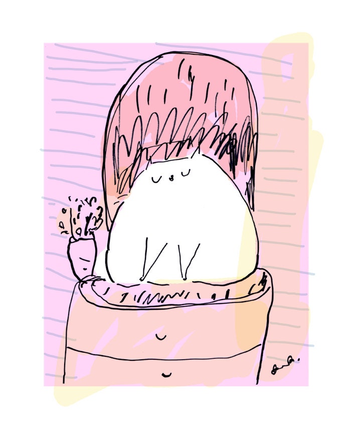 At my dresser- Cat print- ON SALE