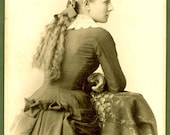 Unusual Back View Long Haired Beauty Cabinet Card