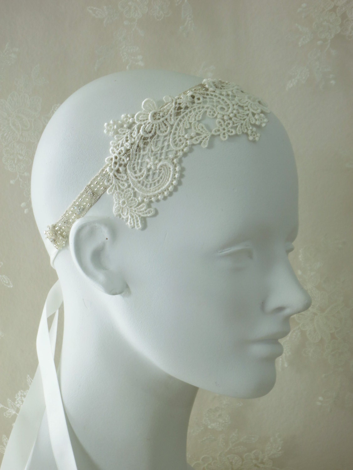 Sweet Romance Ivory Lace Bridal Headband