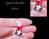 SALE Luxury Cupid Chocolate Heart - Artisan fully Handmade Miniature in 12th scale. From After Dark miniatures.