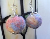 Earrings Multi Color Felt Beads