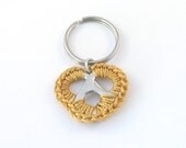 pull tab heart keychain - rose gold heart keying