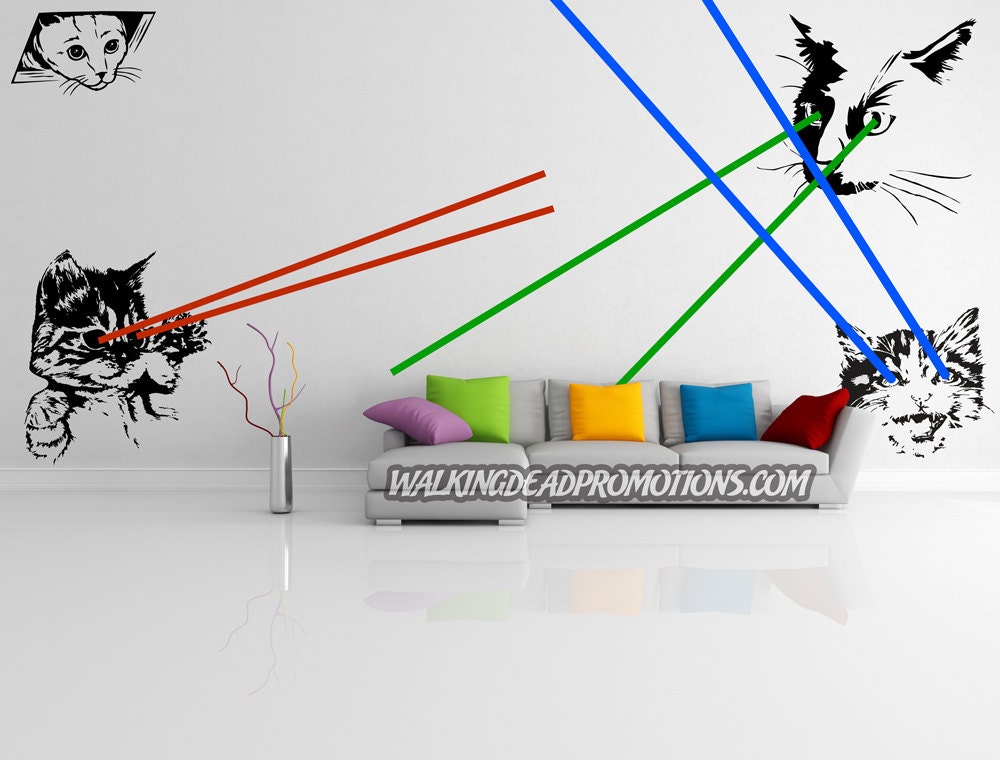 Full wall decal of Giant Laser Cats