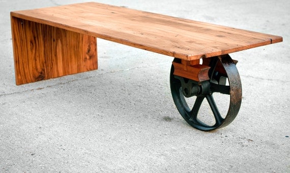 Wheeled Waterfall Coffee Table - Custom Furniture