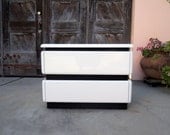70s Mid Century Modern 2 Drawer Nightstand in White (Los Angeles)