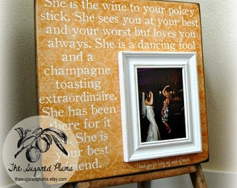 Bridesmaid Gift Best Friend Sister Maid of Honor Personalized Picture Frame16x16 Wedding Gift The Sugared Plums