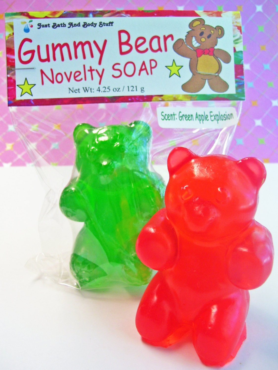 Gummy Bear Bath Soap Big 3D Bar Handcrafted Scented Glycerin Novelty Fake Candy