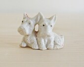 Vintage Scottie Dog Ceramic Figurine Scottish Terrier Made in Japan Nursery Decor Photo Prop Cottage Home Decor