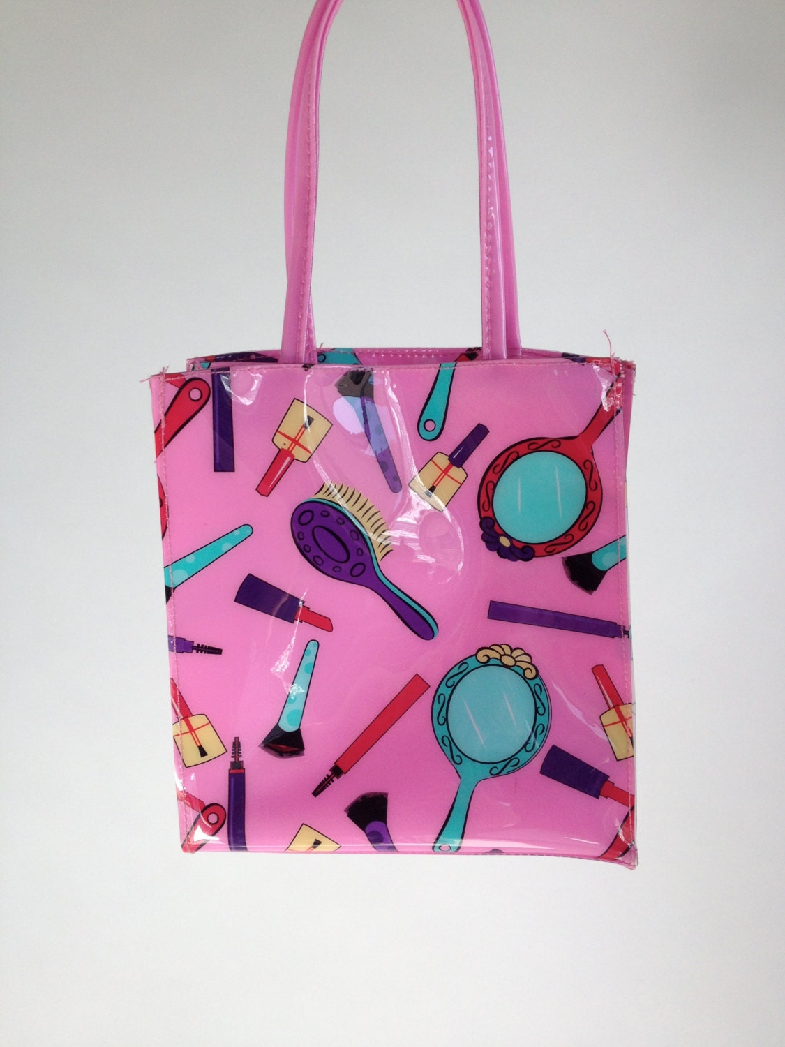 90's Jelly PVC Cosmetic Print Vintage Tote Mini Purse