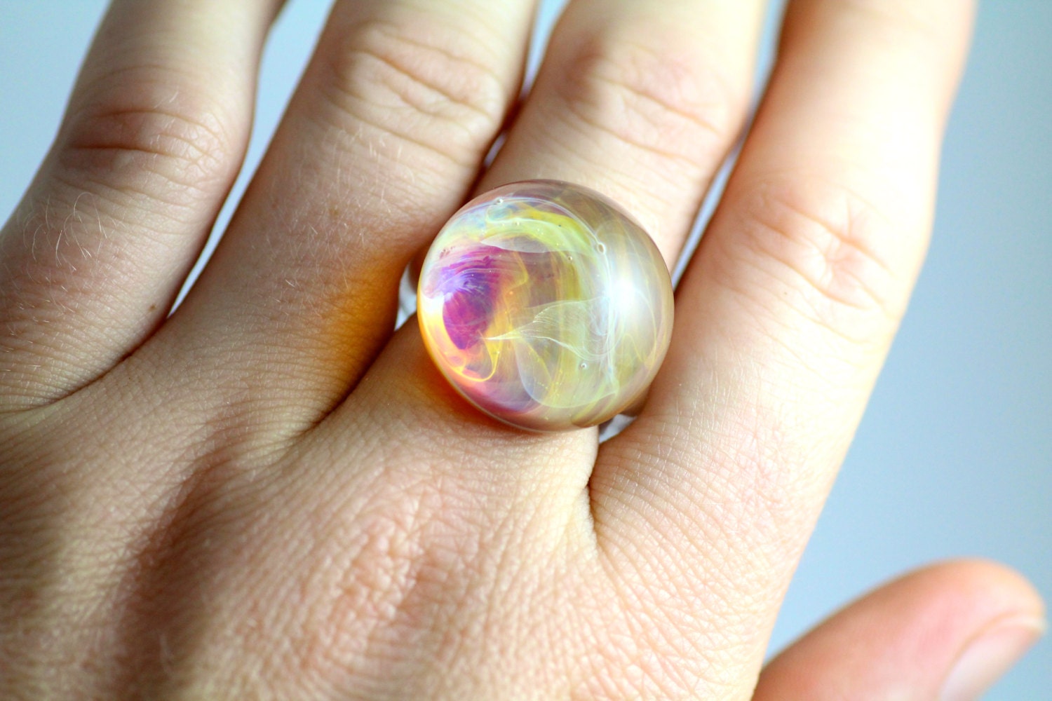 Amber/Purple Seabed Ring