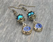 Evil Eye Earrings, Blue Evil Eye, Hamsa, Hand of Fatima, Gold Earrings, Beaded Earrings, Dangle Earrings,