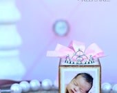 Personalized Baptism Christening Pink Photo Block Gift