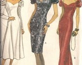 Vintage 80s Off-the-Shoulder COCKTAIL DRESS PATTERN Party Formal Prom Dress Uncut - sizes 8,10,12 - bust 30.5, 31.5, 32.5" - Vogue 7958