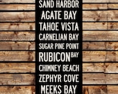 LAKE TAHOE DESTINATIONS Original Illustration - ready to hang 12 x 36 giclee art print - made to order