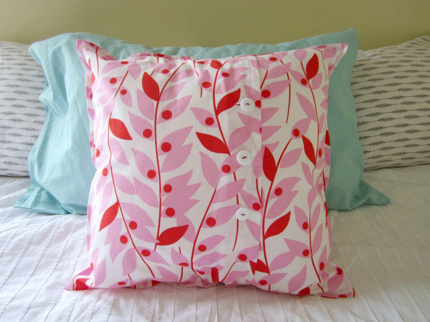Washable Throw Pillow Case - Red, Yellow, and White Throw Cushion Cover