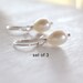 NEW // Discounted Set of 3 Simple Oval Shaped White Freshwater Pearl Earrings, Argentium Sterling Silver Hoops, Wedding, Bridesmaid Gift