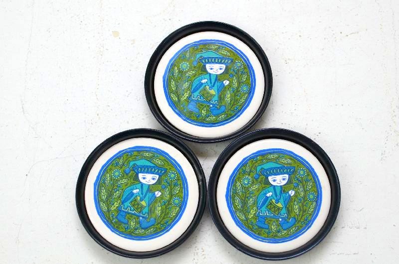 Vintage Holt Howard Scandinavian Drummer Boy Ceramic Tile Metal Coasters