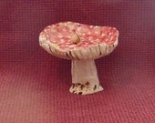 Mushroom dish handmade  in USA from a lump of clay totally unique