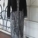 Vintage 1960s Bunny's Casuals Black and White Abstract Tribal Print Dress with Pointy Collar Size 14