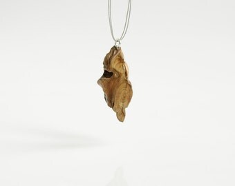 Juniper no 4. wooden pendant necklace. burl wood. nature jewelry. simple choker. handmade handcrafted jewelry for women