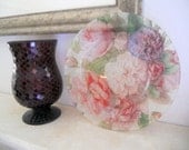 ROSES Vintage Look Roses Plate Shabby Chic Roses 10.5" Plate "Fairy Roses" Mothers Day Gift