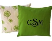 Monogrammed Throw Pillow Decorative Throw Pillow Cover Personalized Home Decor 16 x 16 Pillow Cover