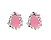 Powder Pink Tear Drop Stud Earrings