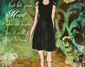 Abstract Inspirational mixed media wall art by Janelle Nichol Let Your Heart Soar