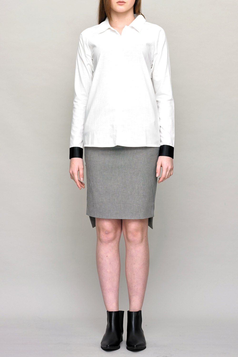Raglan Sleeve Shirt-Birthday Gift-Mother Day-Gift for her-Present for Women-Cotton Shirt-White Shirt-Women Shirt