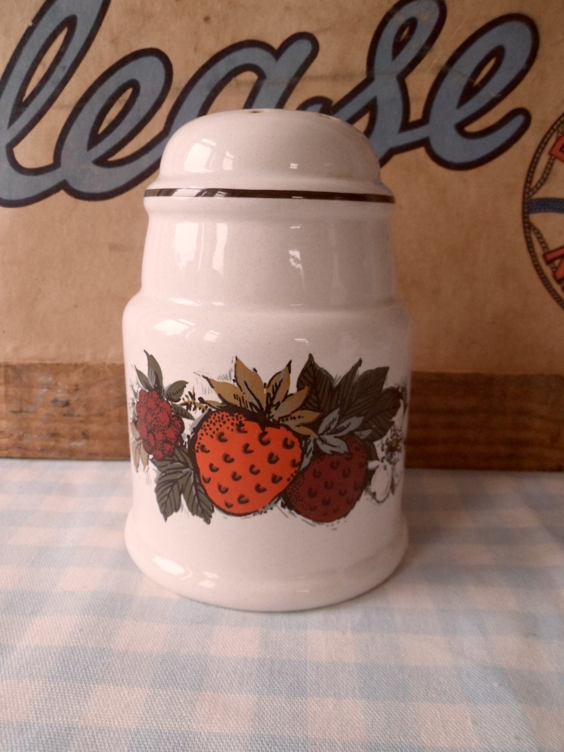 70's Kitsch / Vintage Strawberry Sugar / Flour Shaker
