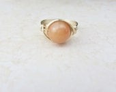 Peach Aventurine 14k Gold Filled ring, Any Size